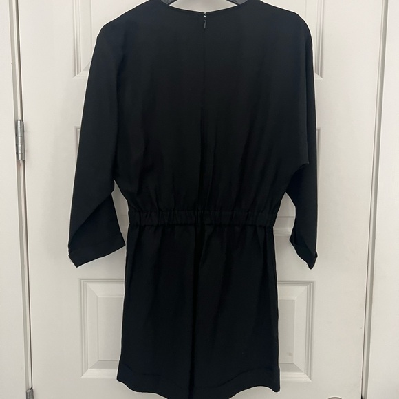 Derek Lam Black Lace-Up Romper - Picture 2 of 5